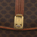 CELINE Macadam Canvas Umhängetasche PVC Leder Braun Gold Auth LNZ224-14