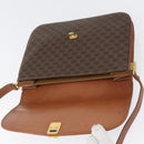 CELINE Macadam Canvas Umhängetasche PVC Leder Braun Gold Auth LNZ224-15