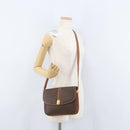 CELINE Macadam Canvas Umhängetasche PVC Leder Braun Gold Auth LNZ224-26