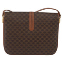 CELINE Macadam Canvas Umhängetasche PVC Leder Braun Gold Auth LNZ224-3