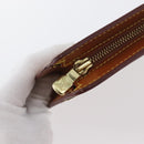 LOUIS VUITTON Epi Pochette Homme Bag Brown Zipangu Gold M52528 LV Auth LNZ226-8