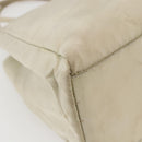 PRADA Hand Bag Nylon Ivory Silver Auth LNZ228-16