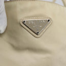 PRADA Hand Bag Nylon Ivory Silver Auth LNZ228-17