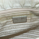 PRADA Hand Bag Nylon Ivory Silver Auth LNZ228-18
