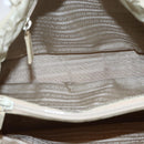 PRADA Hand Bag Nylon Ivory Silver Auth LNZ228-10