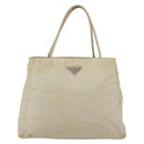 PRADA Hand Bag Nylon Ivory Silver Auth LNZ228-13