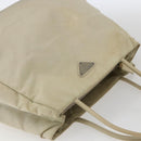 PRADA Hand Bag Nylon Ivory Silver Auth LNZ228-6