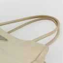 PRADA Hand Bag Nylon Ivory Silver Auth LNZ228-8