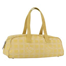 CHANEL New Travel Line Hand Bag Nylon Yellow Silver CC Auth LNZ232-1