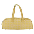 CHANEL New Travel Line Hand Bag Nylon Yellow Silver CC Auth LNZ232-2