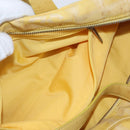 CHANEL New Travel Line Hand Bag Nylon Yellow Silver CC Auth LNZ232-21