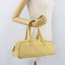 CHANEL New Travel Line Hand Bag Nylon Yellow Silver CC Auth LNZ232-24