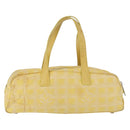 CHANEL New Travel Line Hand Bag Nylon Yellow Silver CC Auth LNZ232-3