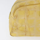 CHANEL New Travel Line Hand Bag Nylon Yellow Silver CC Auth LNZ232-4