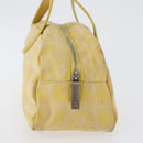 CHANEL New Travel Line Hand Bag Nylon Yellow Silver CC Auth LNZ232-6