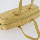 CHANEL New Travel Line Hand Bag Nylon Yellow Silver CC Auth LNZ232-7