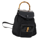 GUCCI Bamboo Backpack Patent leather Black Gold 003 2058 0030 Auth LNZ235-1