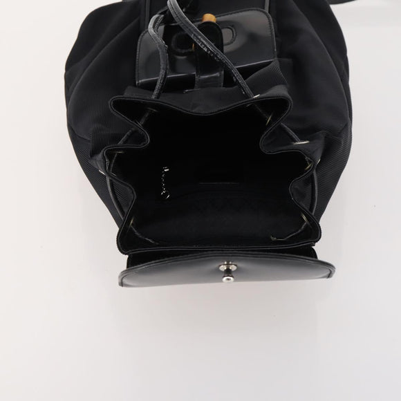 GUCCI Bamboo Backpack Patent leather Black Gold 003 2058 0030 Auth LNZ235