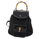 GUCCI Bamboo Backpack Patent leather Black Gold 003 2058 0030 Auth LNZ235-13