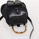 GUCCI Bamboo Backpack Patent leather Black Gold 003 2058 0030 Auth LNZ235-6