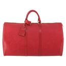 LOUIS VUITTON Epi Keepall 55 Boston Bag Red M42957 LV Auth LNZ240-13