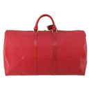 LOUIS VUITTON Epi Keepall 55 Boston Bag Red M42957 LV Auth LNZ240-2