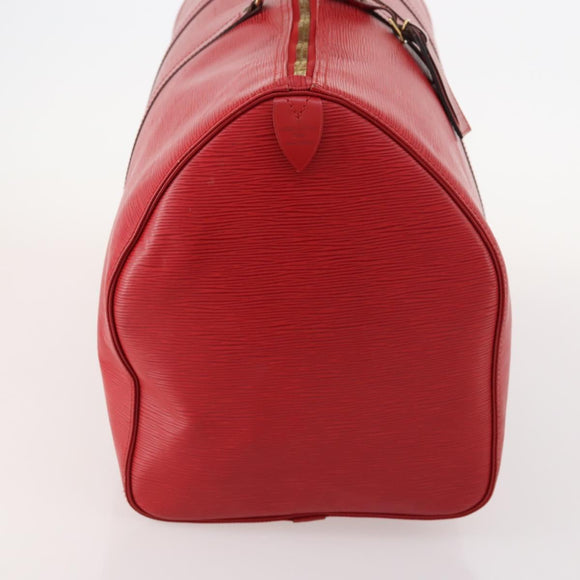LOUIS VUITTON Epi Keepall 55 Boston Bag Red M42957 LV Auth LNZ240