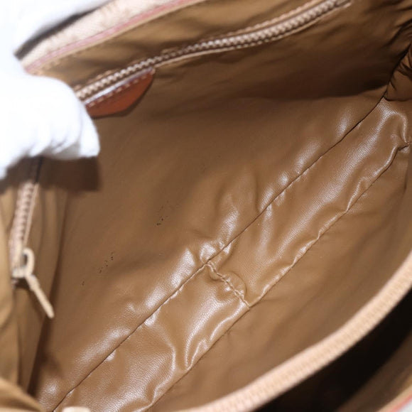 CELINE Macadam Canvas Hand Bag PVC Beige Gold Auth LNZ245