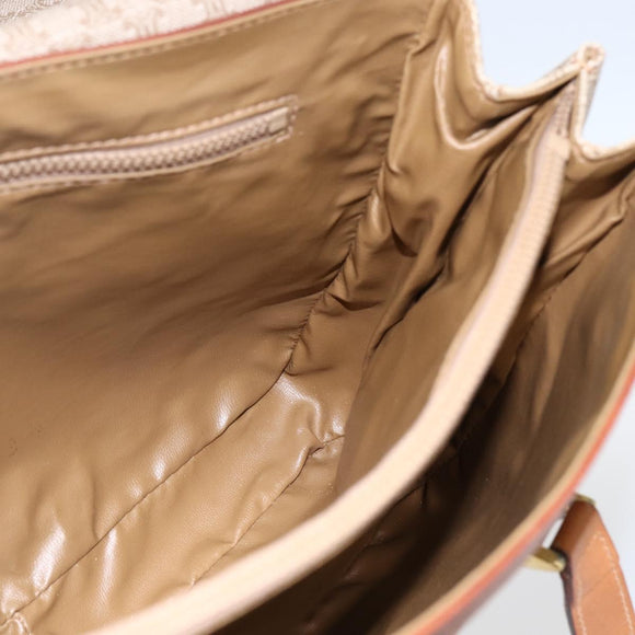 CELINE Macadam Canvas Hand Bag PVC Beige Gold Auth LNZ245