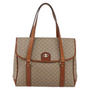 CELINE Macadam Canvas Hand Bag PVC Beige Gold Auth LNZ245-13
