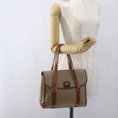 CELINE Macadam Canvas Hand Bag PVC Beige Gold Auth LNZ245-26