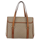 CELINE Macadam Canvas Hand Bag PVC Beige Gold Auth LNZ245-2