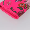 GUCCI Flora Continental Long Wallet Leather Pink Gold 536352 Auth LNZ249V-11