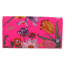 GUCCI Flora Continental Long Wallet Leather Pink Gold 536352 Auth LNZ249V-3
