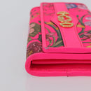 GUCCI Flora Continental Long Wallet Leather Pink Gold 536352 Auth LNZ249V-5