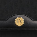 Christian Dior Trotter Canvas Chain Shoulder Bag Black Gold Auth LNZ250-17