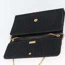 Christian Dior Trotter Canvas Chain Shoulder Bag Black Gold Auth LNZ250-9