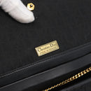 Christian Dior Trotter Canvas Chain Shoulder Bag Black Gold Auth LNZ250-10
