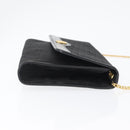 Christian Dior Trotter Canvas Chain Shoulder Bag Black Gold Auth LNZ250-3