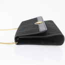 Christian Dior Trotter Canvas Chain Shoulder Bag Black Gold Auth LNZ250-4