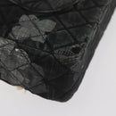 CHANEL Matelasse 25 Chain Shoulder Bag cotton Gold Black CC Auth LNZ255SM-17