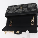 CHANEL Matelasse 25 Chain Shoulder Bag cotton Gold Black CC Auth LNZ255SM-8