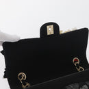 CHANEL Matelasse 25 Chain Shoulder Bag cotton Gold Black CC Auth LNZ255SM-20