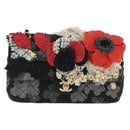 CHANEL Matelasse 25 Chain Shoulder Bag cotton Gold Black CC Auth LNZ255SM-13