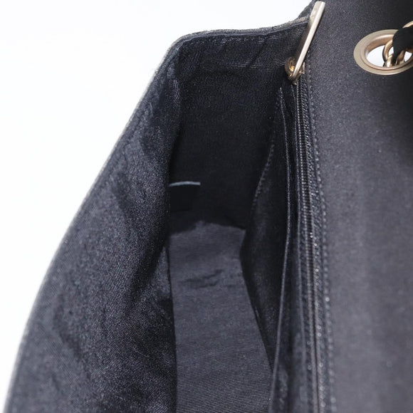 CHANEL Matelasse 25 Chain Shoulder Bag cotton Gold Black CC Auth LNZ255SM