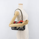 CHANEL Matelasse 25 Chain Shoulder Bag cotton Gold Black CC Auth LNZ255SM-28