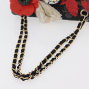 CHANEL Matelasse 25 Chain Shoulder Bag cotton Gold Black CC Auth LNZ255SM-7