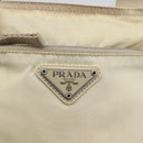 PRADA Shoulder Bag Nylon Ivory Silver Auth LNZ256-18