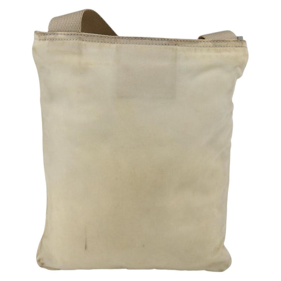 PRADA Shoulder Bag Nylon Ivory Silver Auth LNZ256