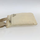PRADA Shoulder Bag Nylon Ivory Silver Auth LNZ256-3